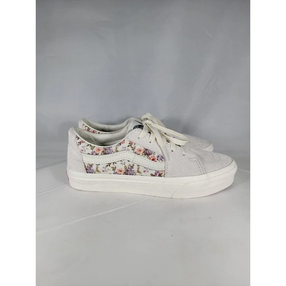 Vans Sk8-Low Vintage Floral White Classic Skate Shoe Sneaker Womens Size 7.5 NEW